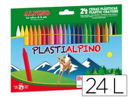 24 lápices de cera Plastialpino